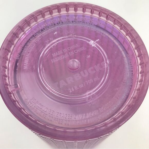 Starbucks Holiday 2020 Pink Grid Disco 24 0z. Venti Cold Cup Tumbler - Picture 9 of 11